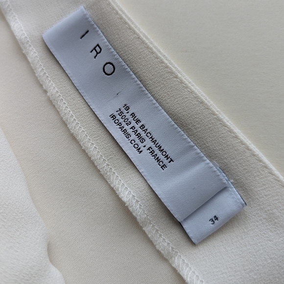 IRO Marine Draped One-shoulder Tulip Skirt Dress Pleated Cream (IRO 34 = US 2) - Picture 8 of 12